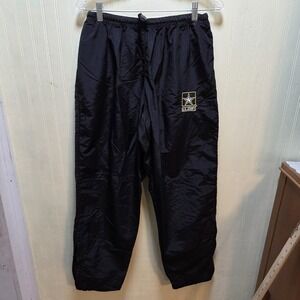 U.S. Army Track Pants Womens Large Regular Black APFU Elastic Waist Nylon